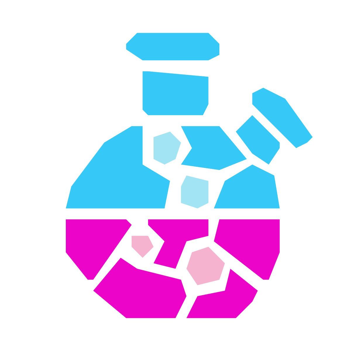 pieces style glass flask icon