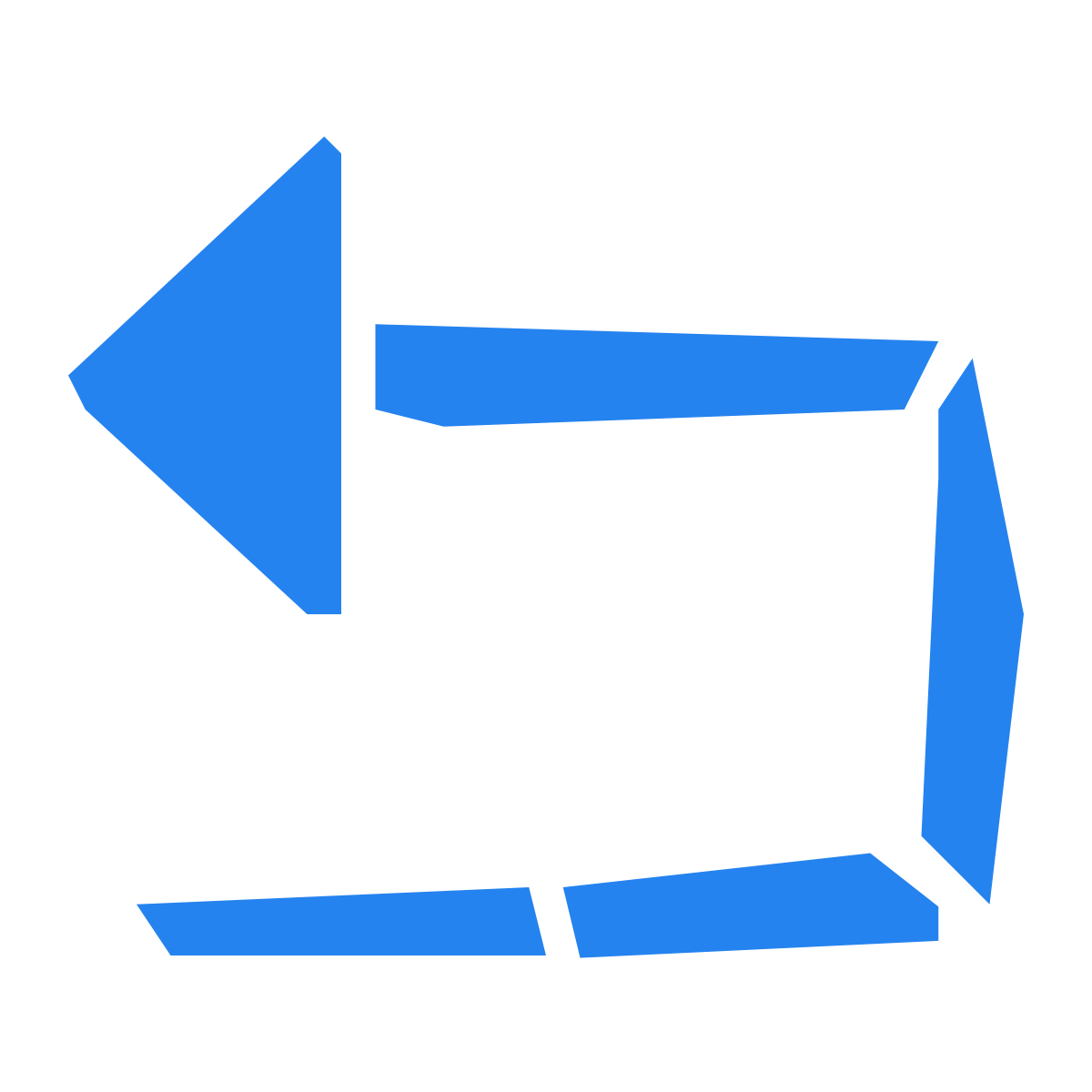 pieces style u turn to left icon