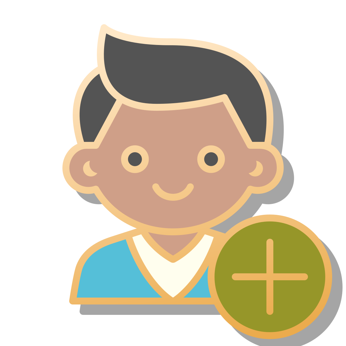 pin style add user male icon