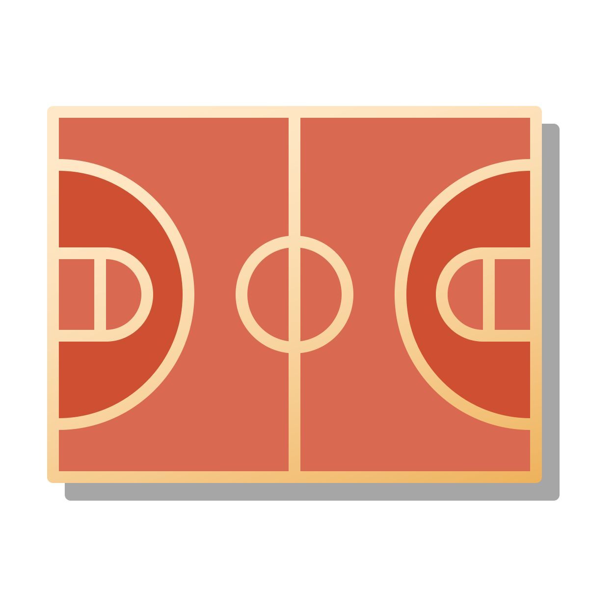 icône terrain de basket pin style