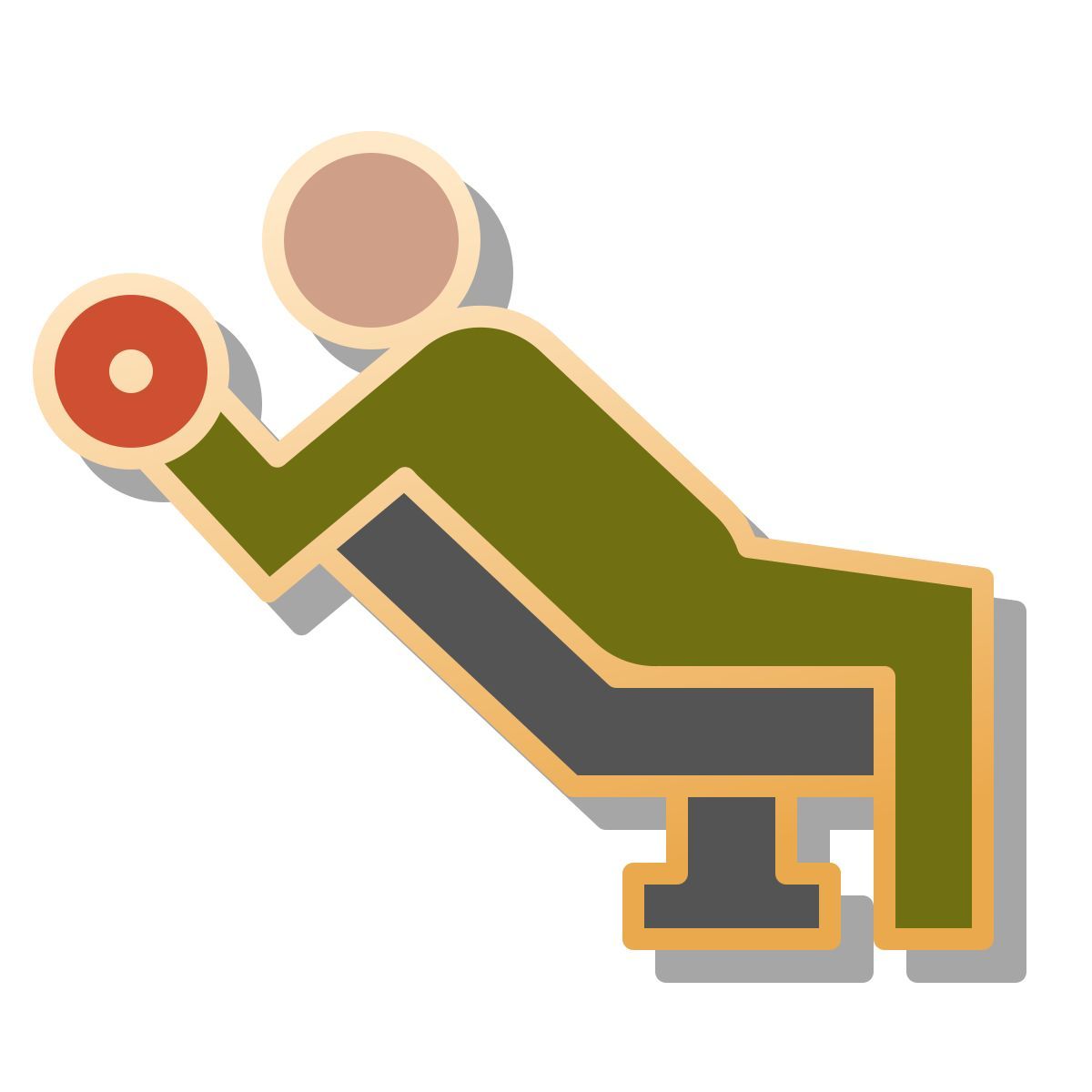 pin style banc de musculation avec haltères icon