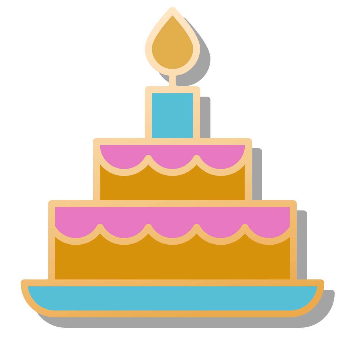 pin style birthday cake icon