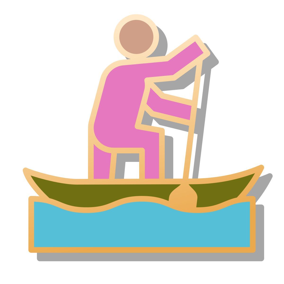icon piragüismo en aguas tranquilas pin estilo