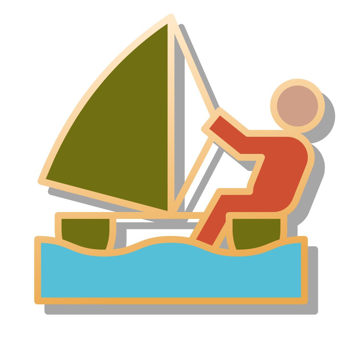 pin style catamarán icon