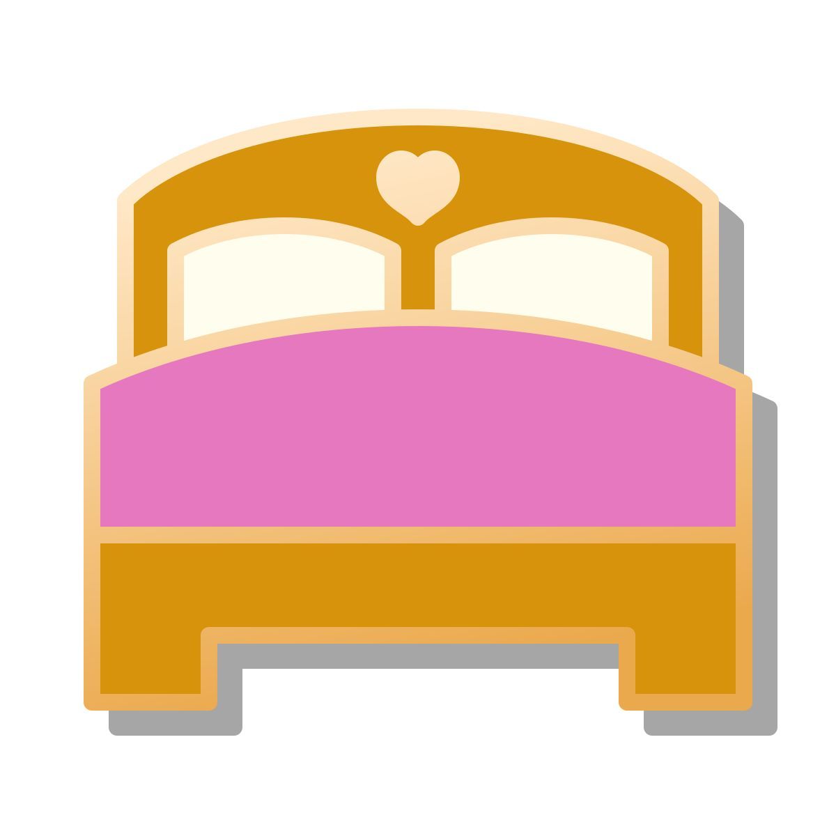 pin style double bed icon