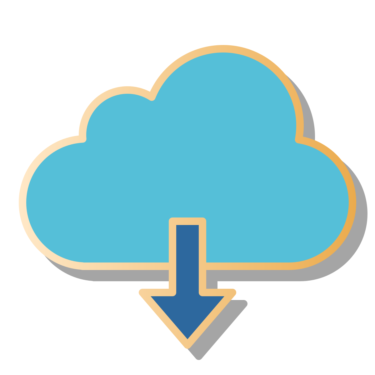 pin style download from cloud icon