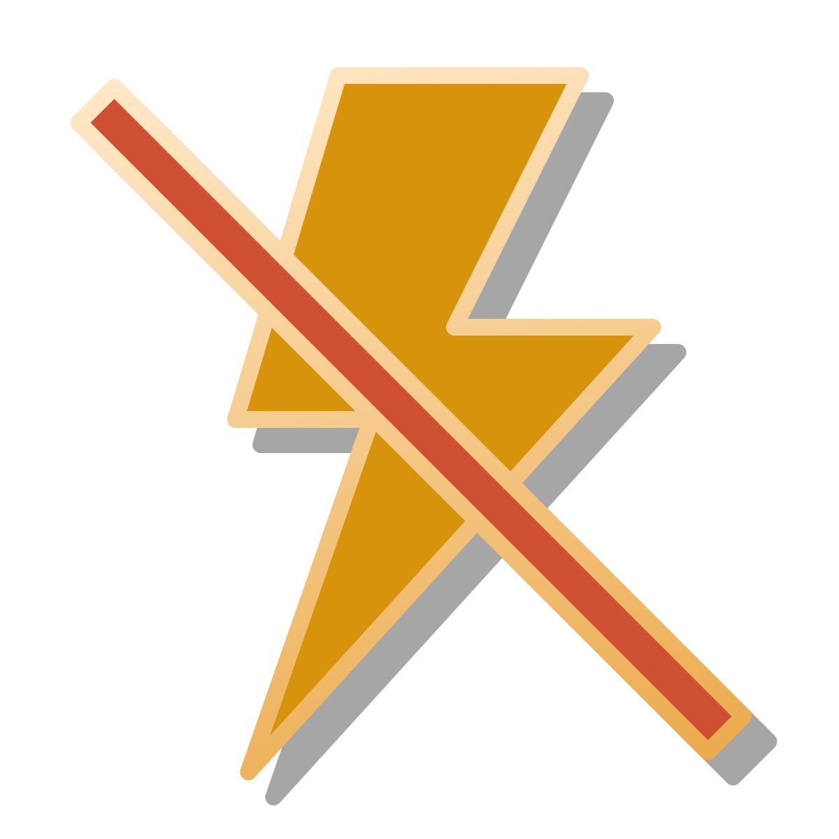 pin style flash off icon