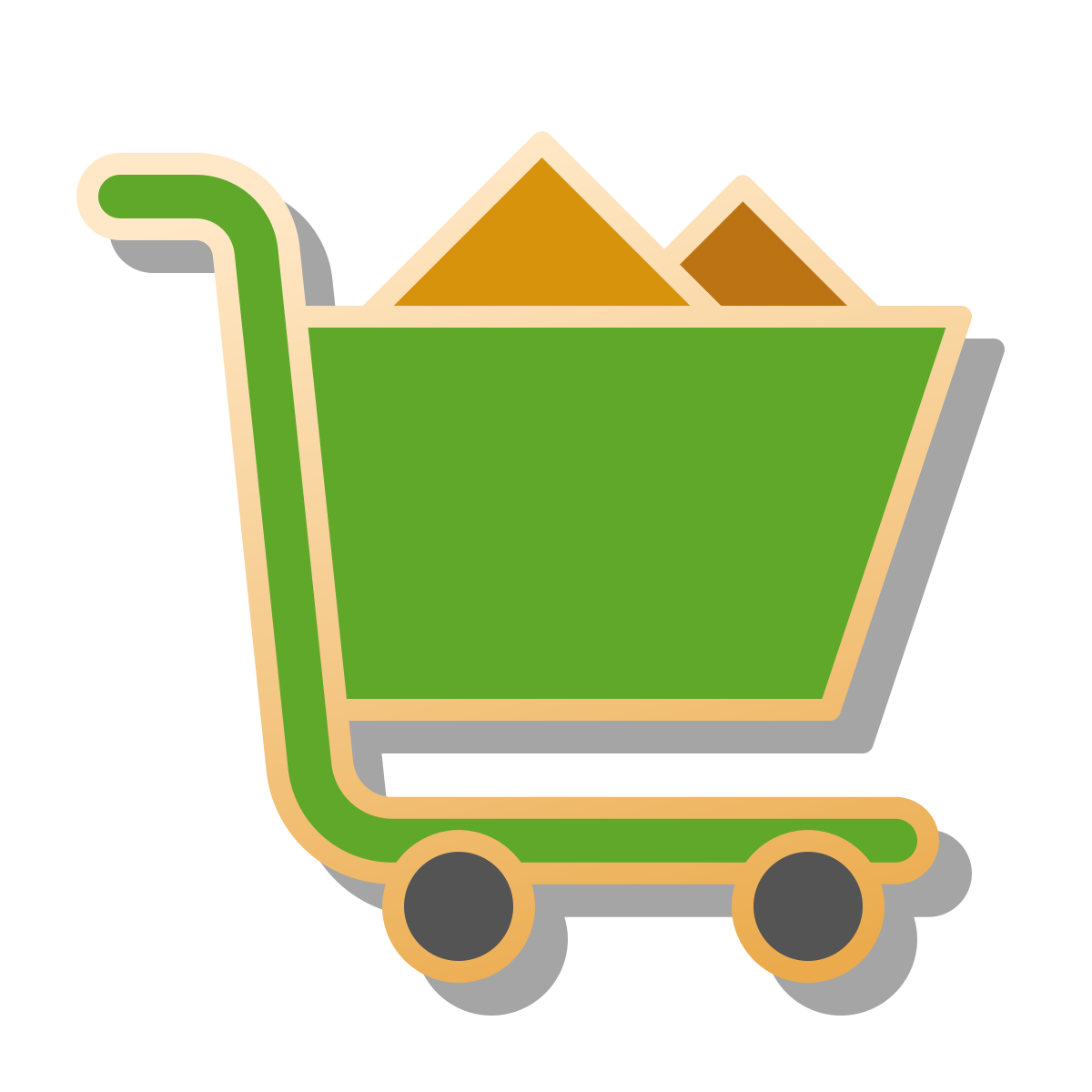 pin style shopping cart loaded icon
