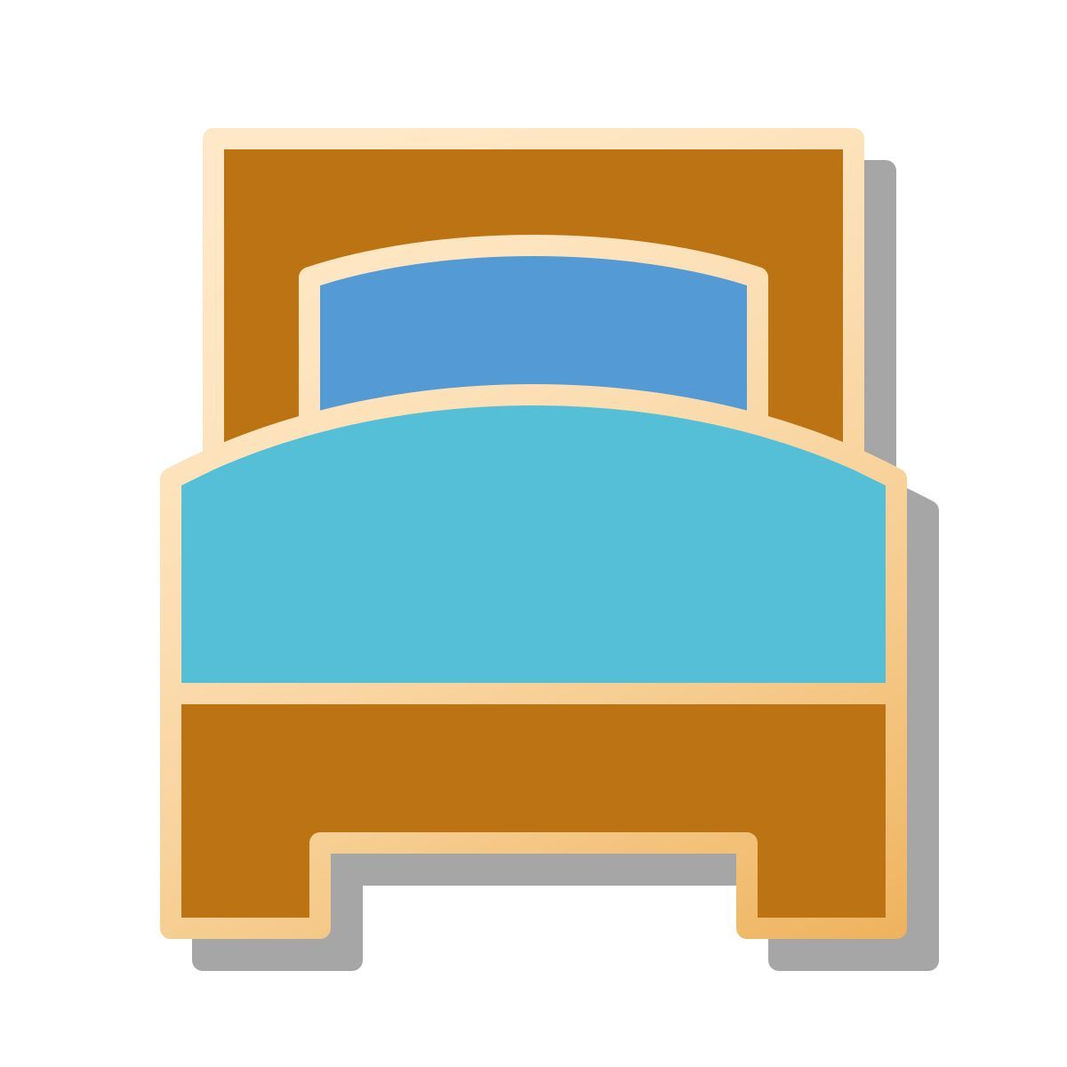 pin style single bed icon