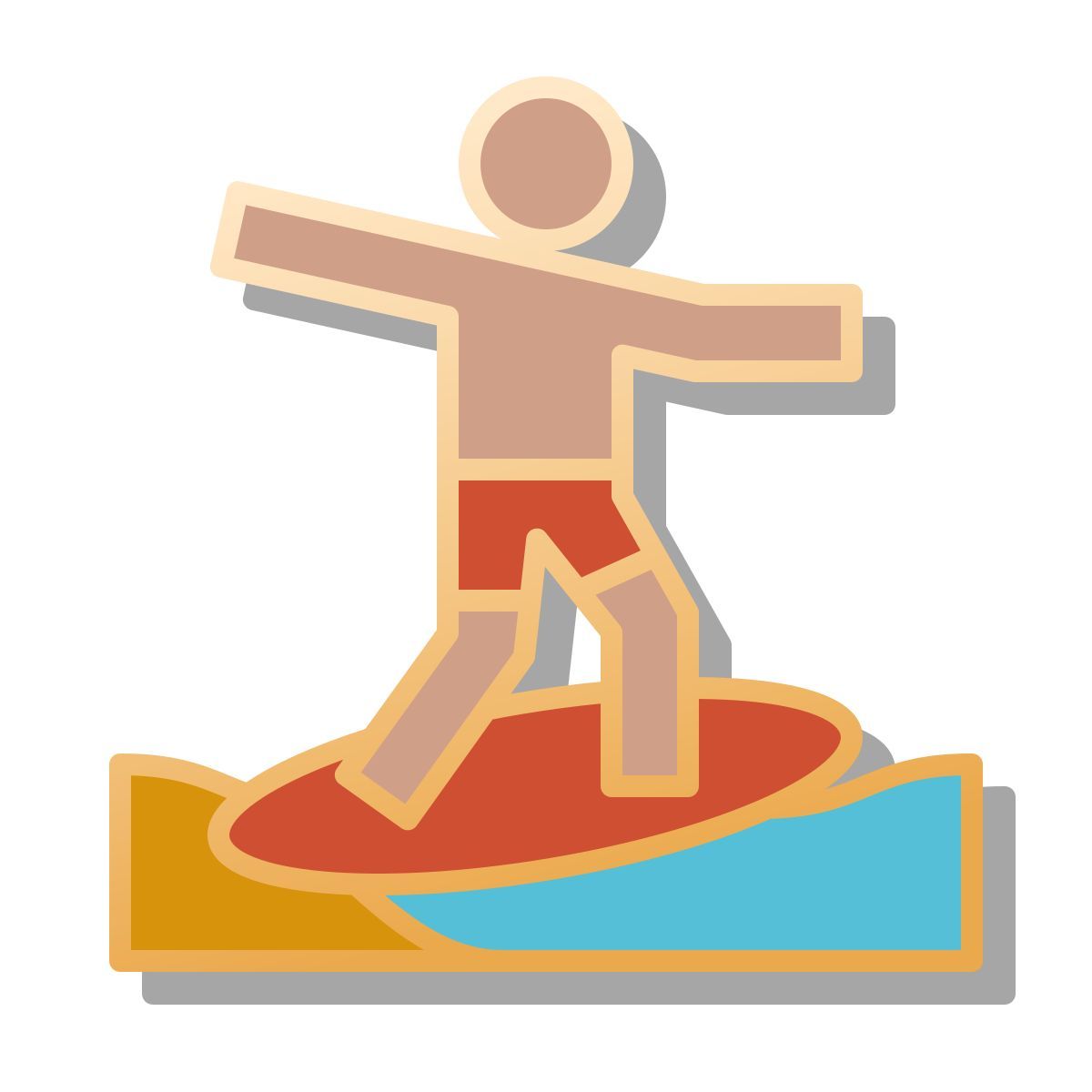 pin style skimboarding icon