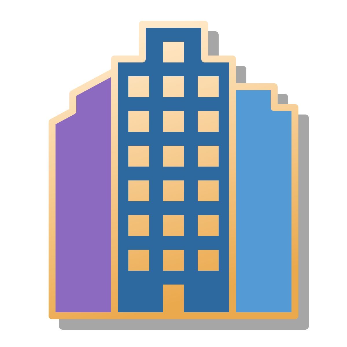 pin style skyscrapers icon