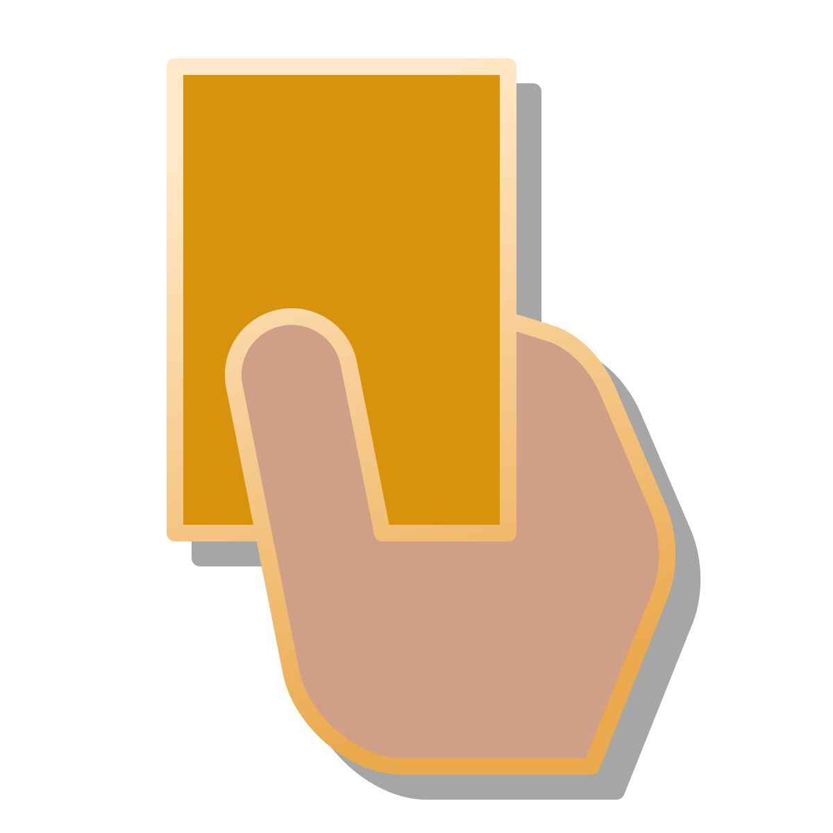 icône carton jaune de football pin style