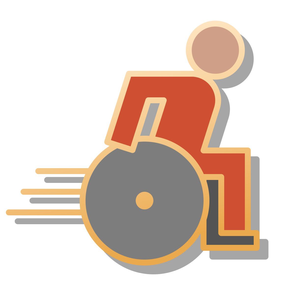 pin style utilisateur de fauteuil roulant sportif icon