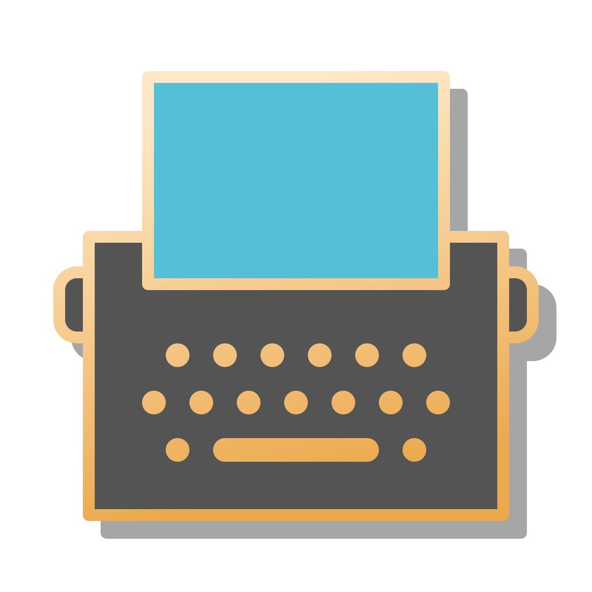 pin style typewriter with paper icon