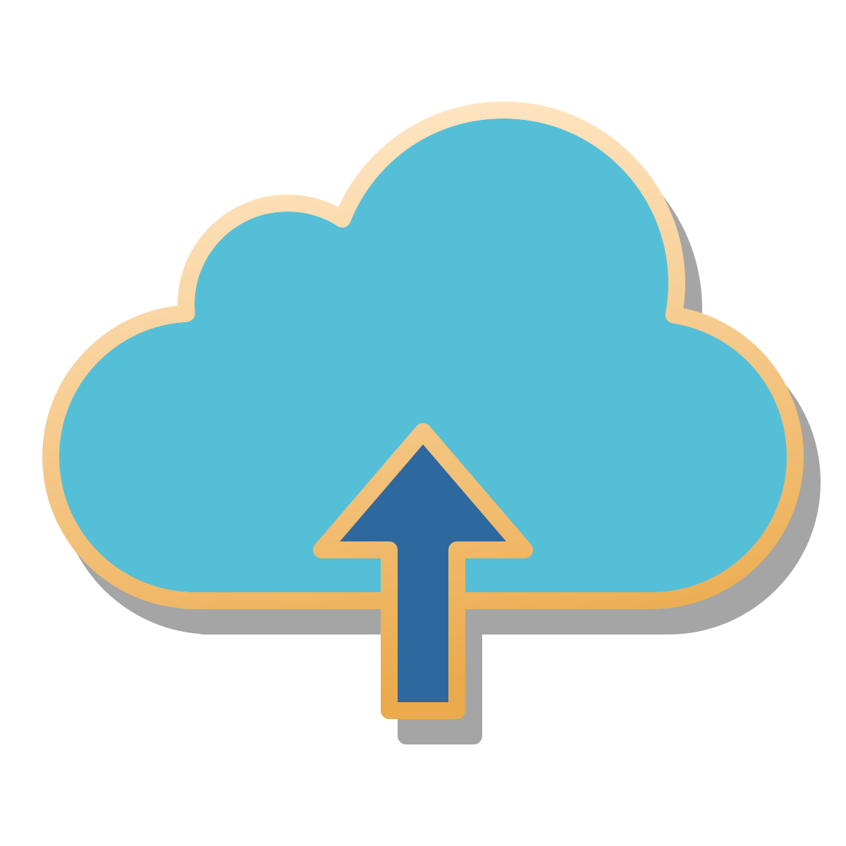 pin style upload to cloud icon