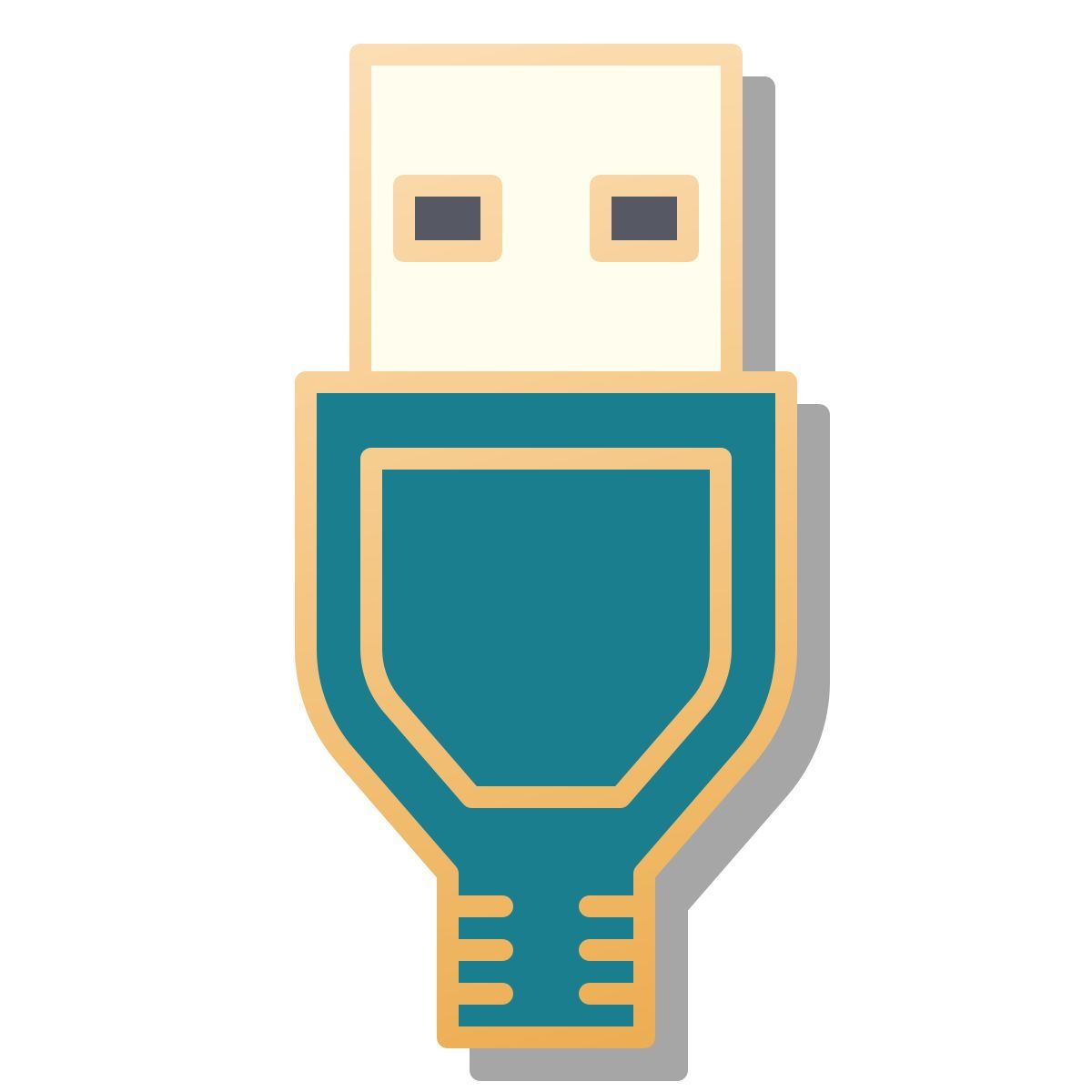 pin style usb 2 icon