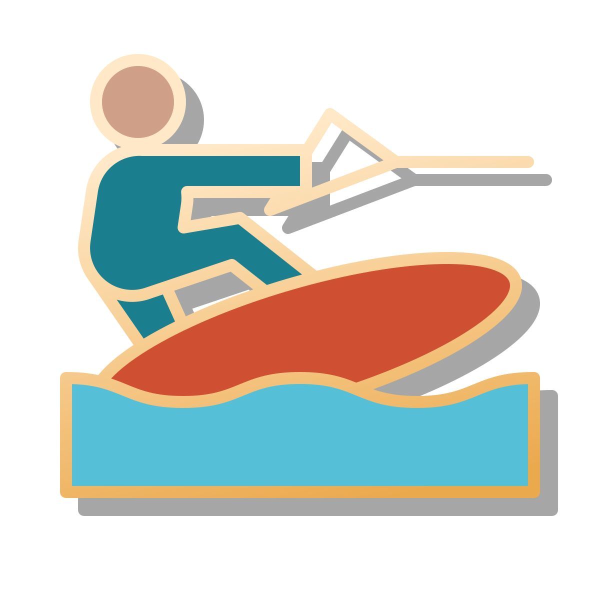 pin style wakeboarding icon