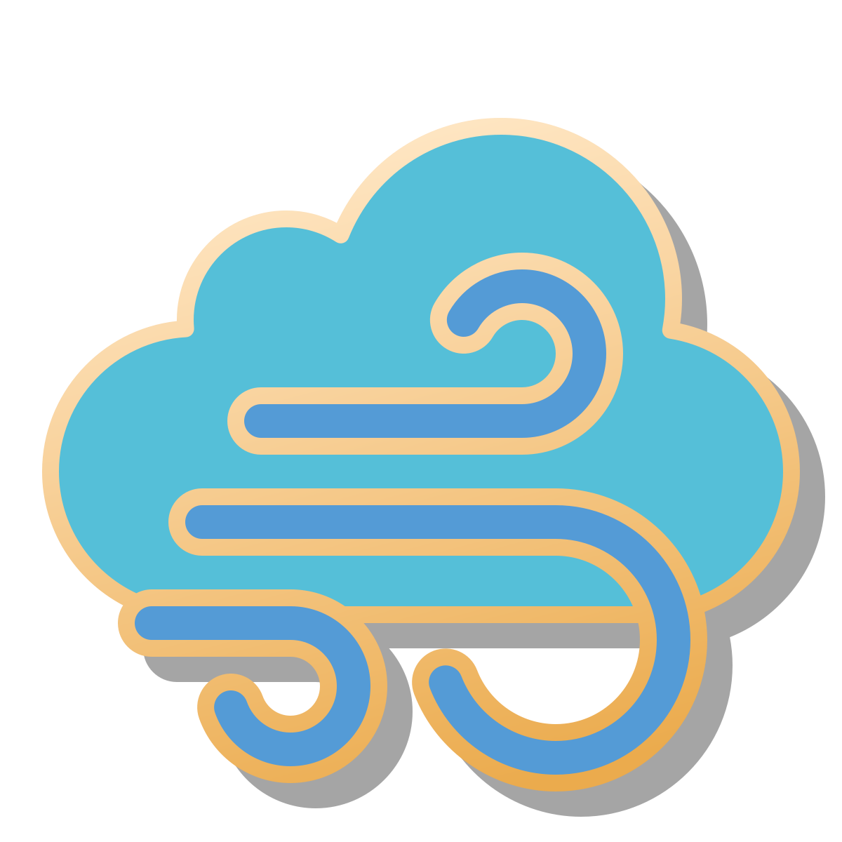 pin style windy weather icon