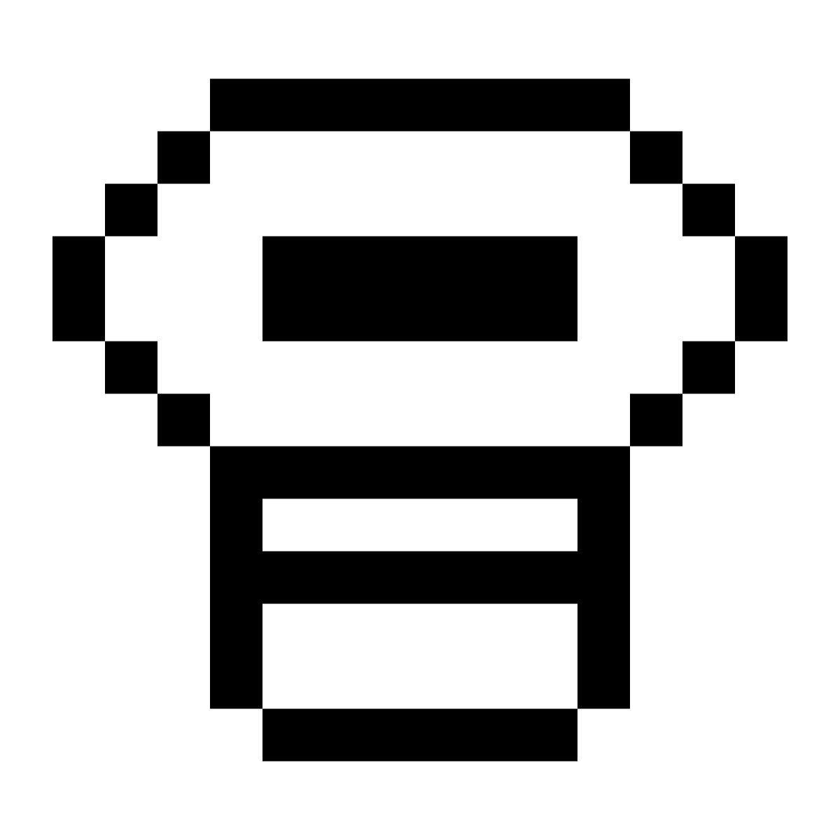 pixels style cappello nero icon
