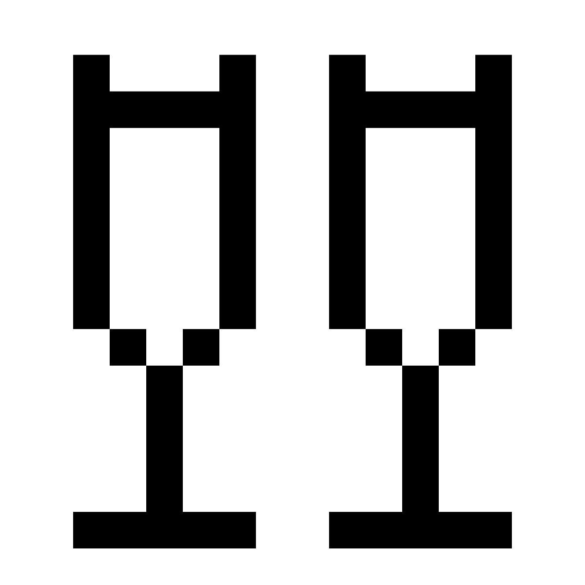 pixels style champagne icon