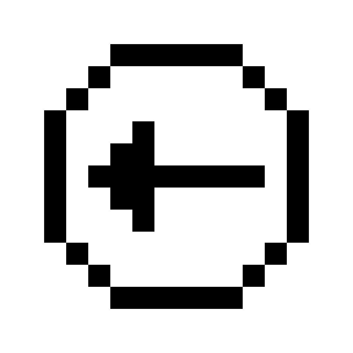 pixels style botón de retroceso icon