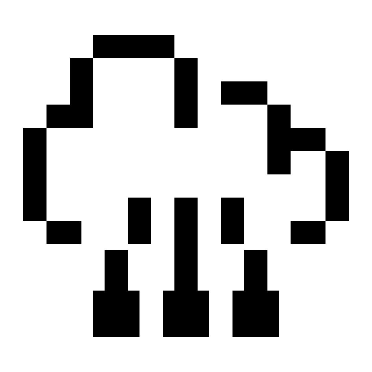 pixels style cloud computing icon
