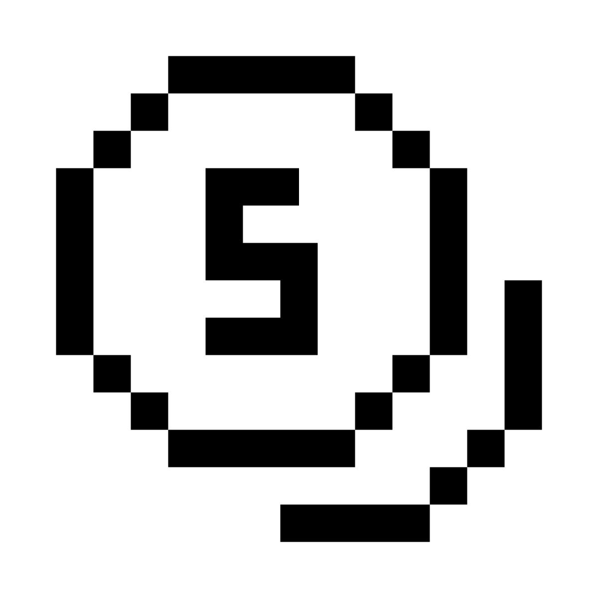 pixels style coins icon