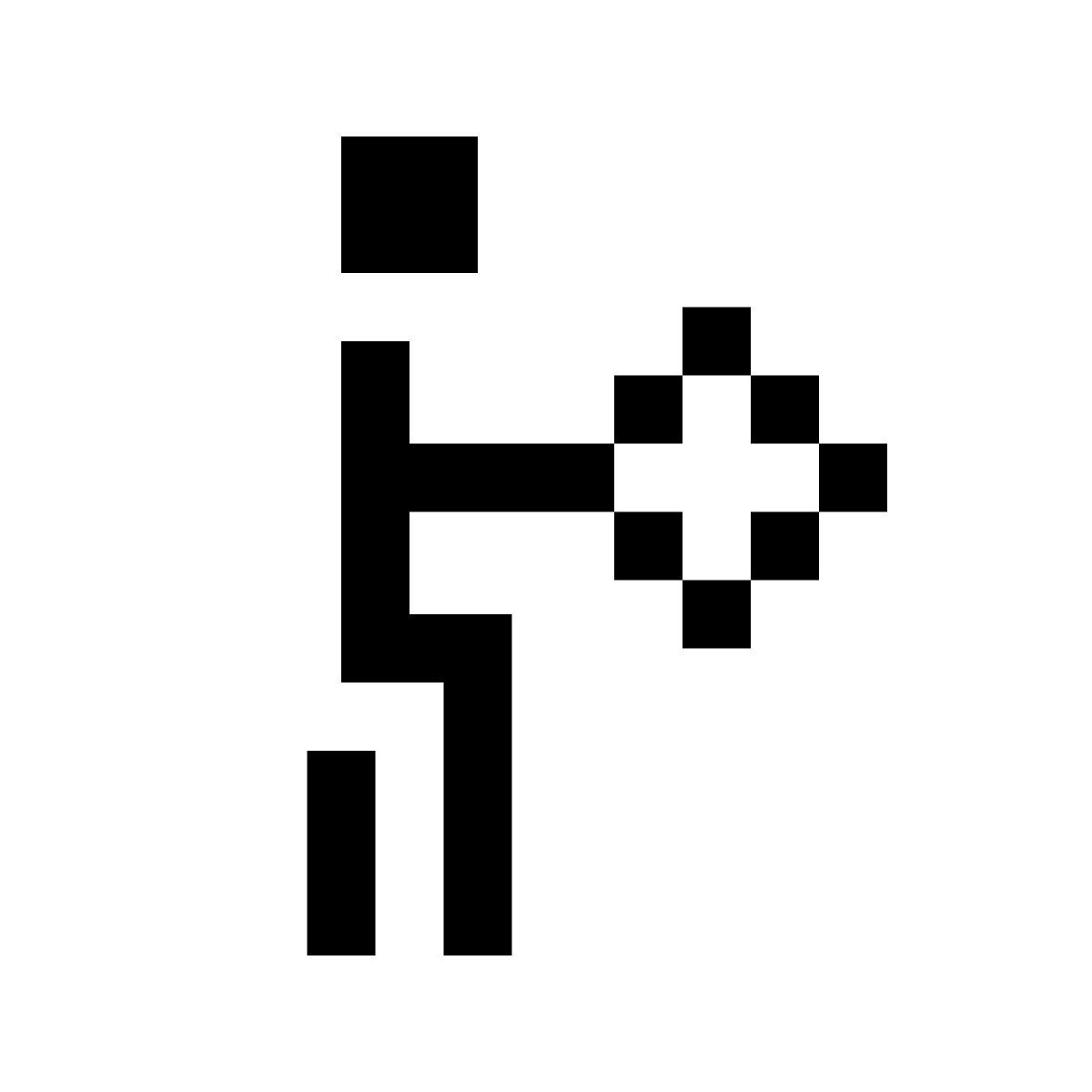 pixels style curl con manubri icon