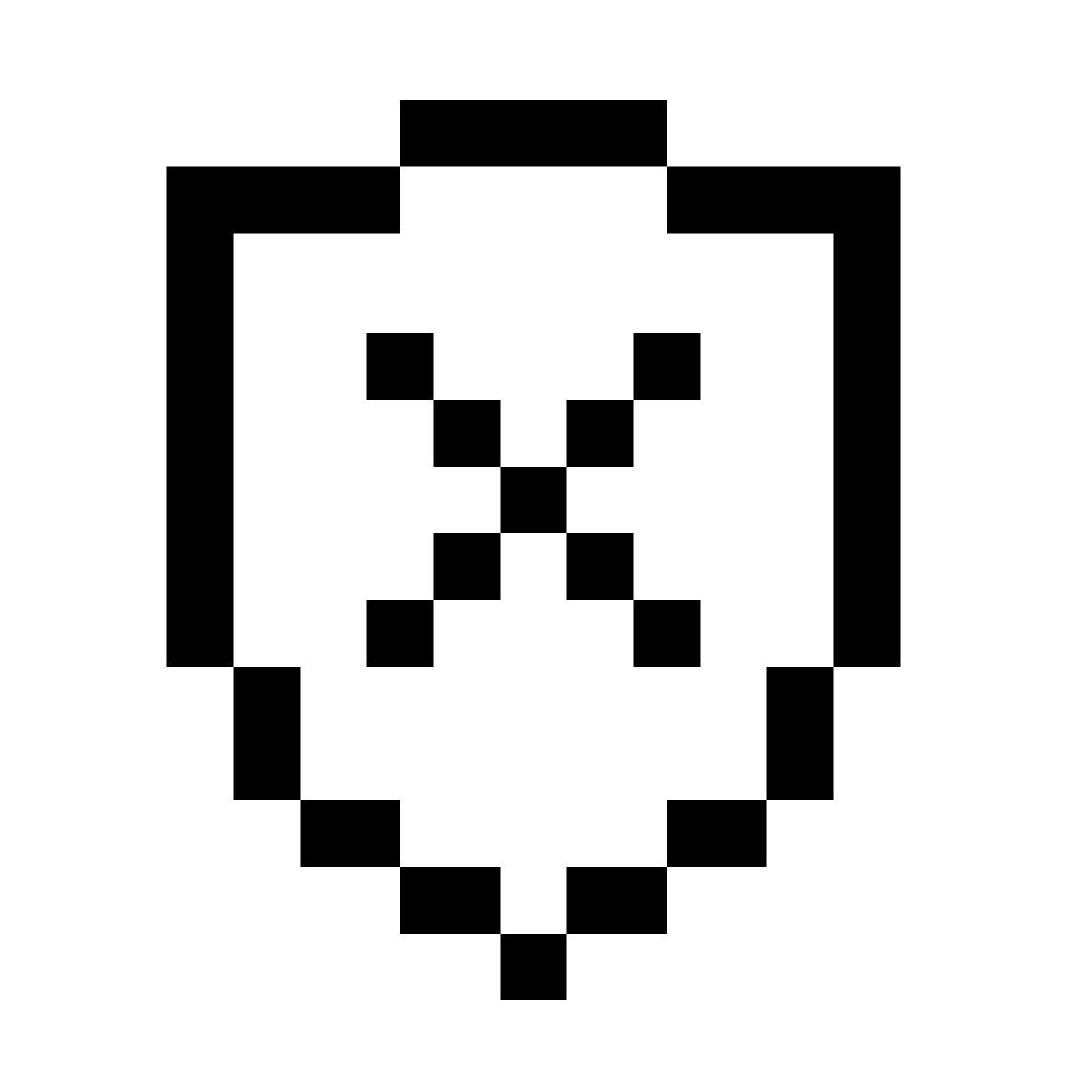pixels style delete shield icon