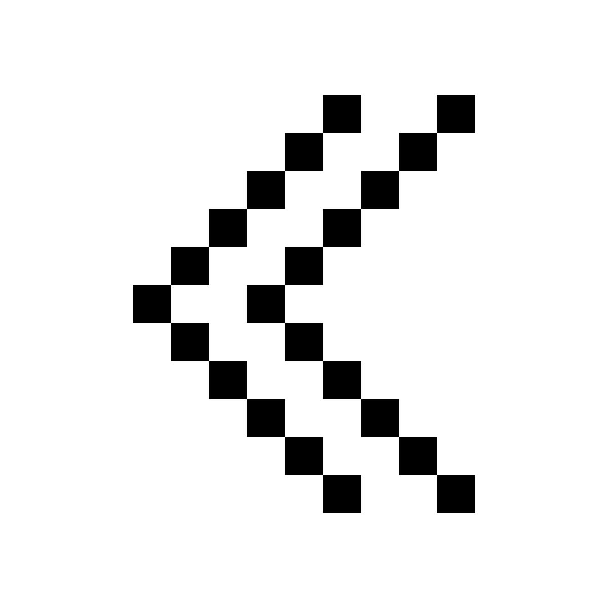 pixels style doppelt links icon