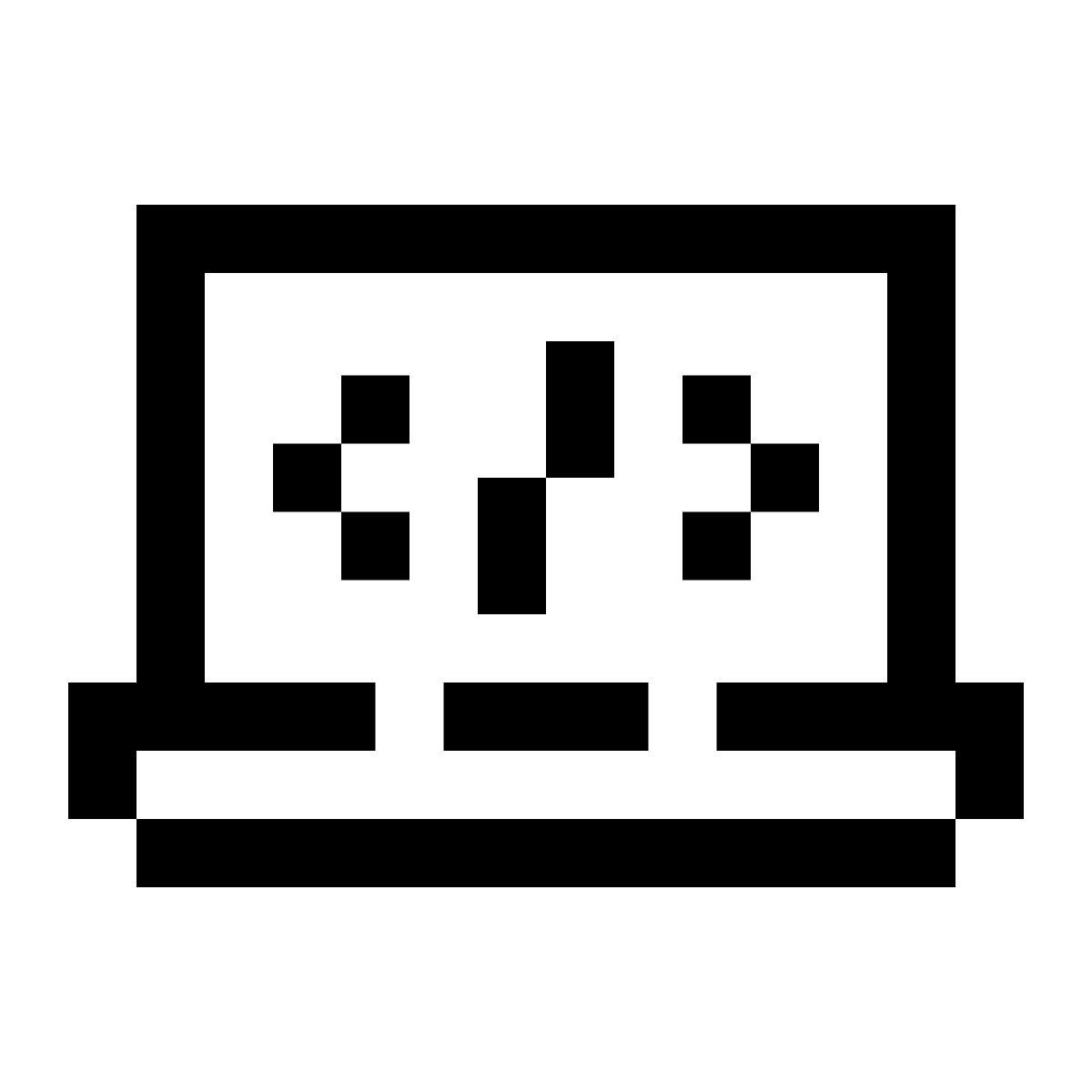 pixels style laptop coding icon