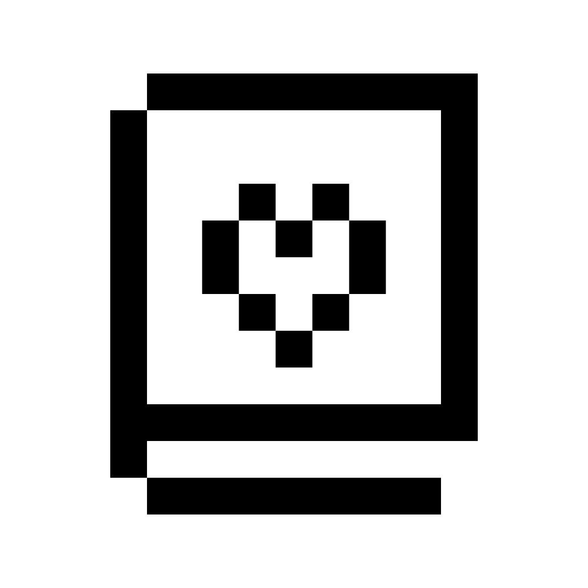 pixels style love book icon