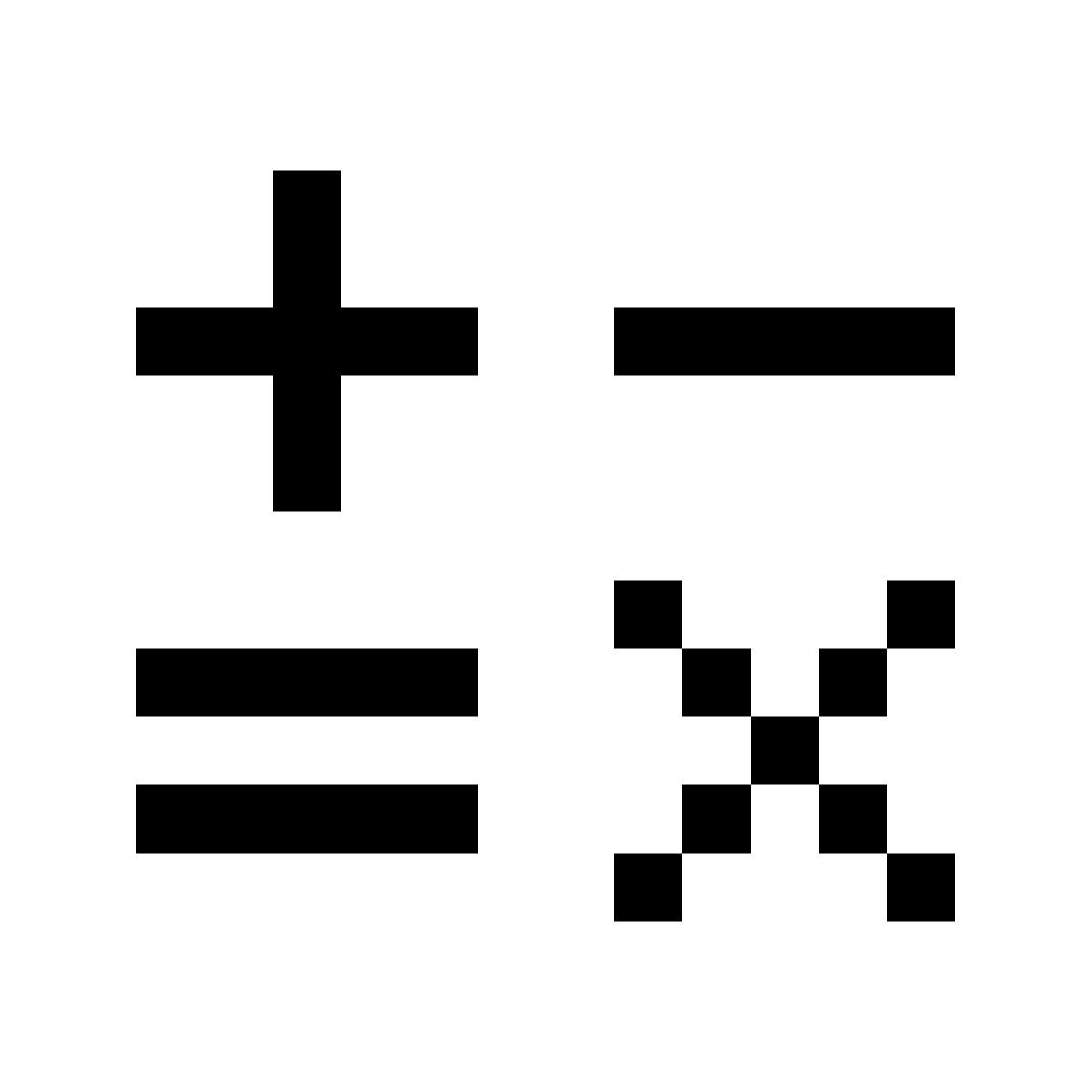 pixels style mathematical symbol icon