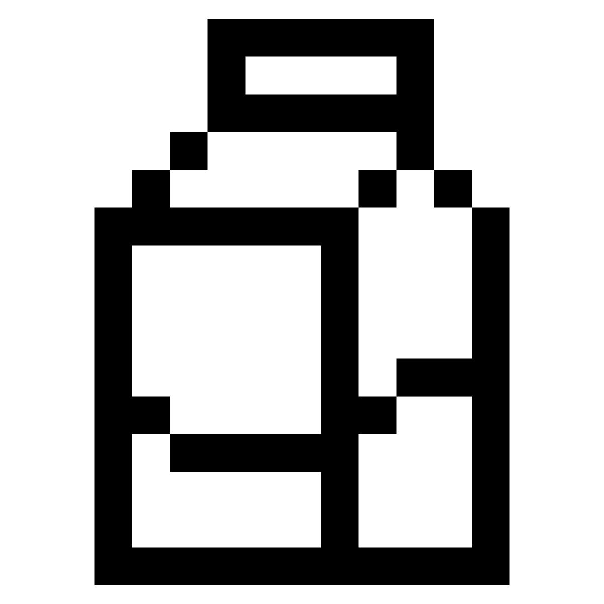 pixels style milk carton icon