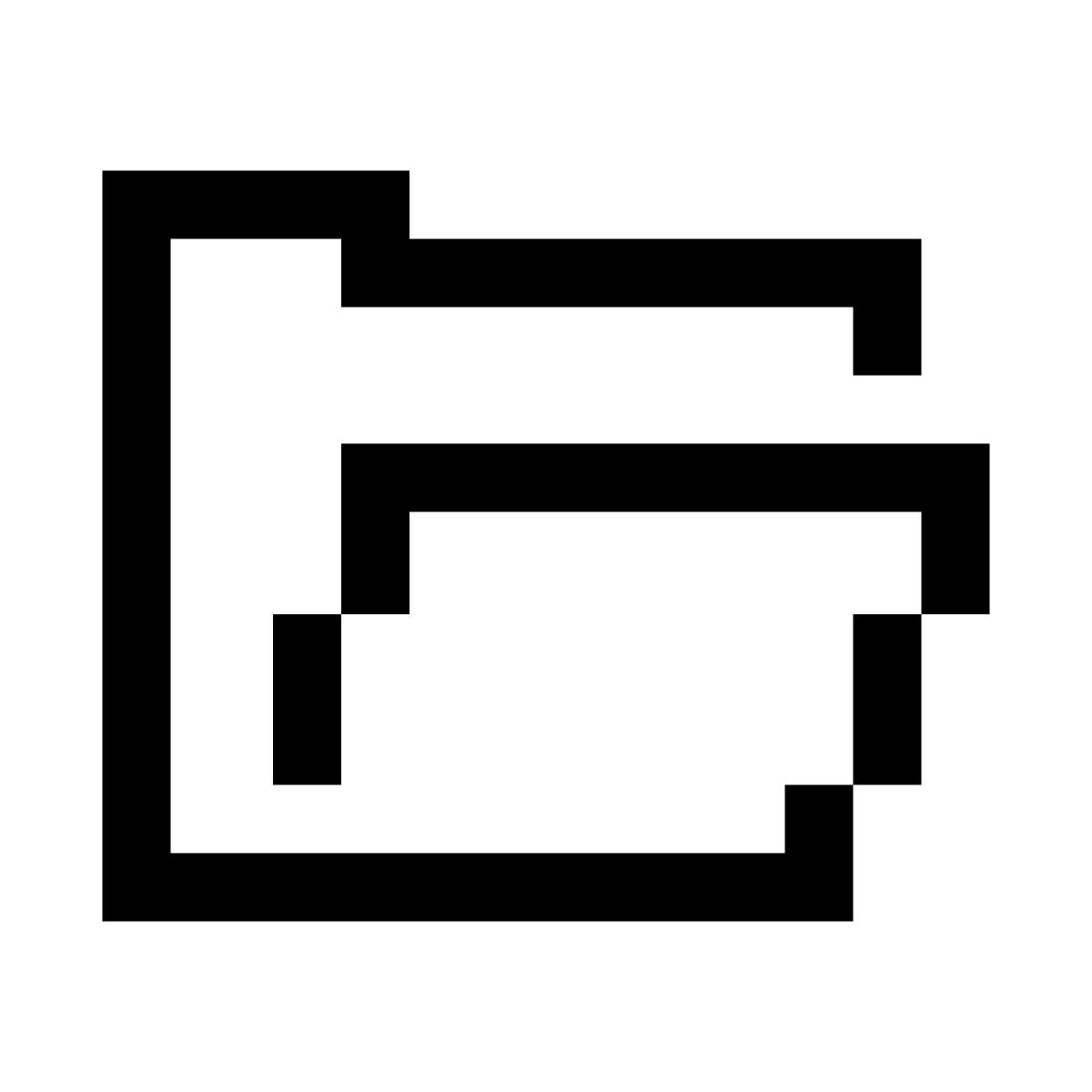 pixels style opened folder icon