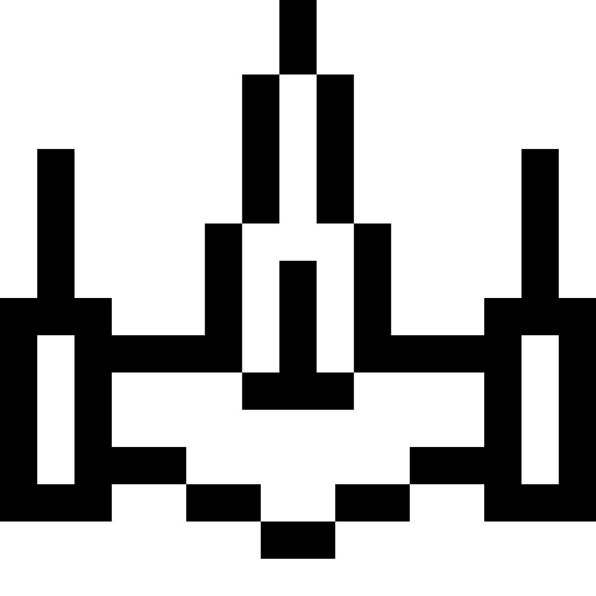 pixels style space fighter icon