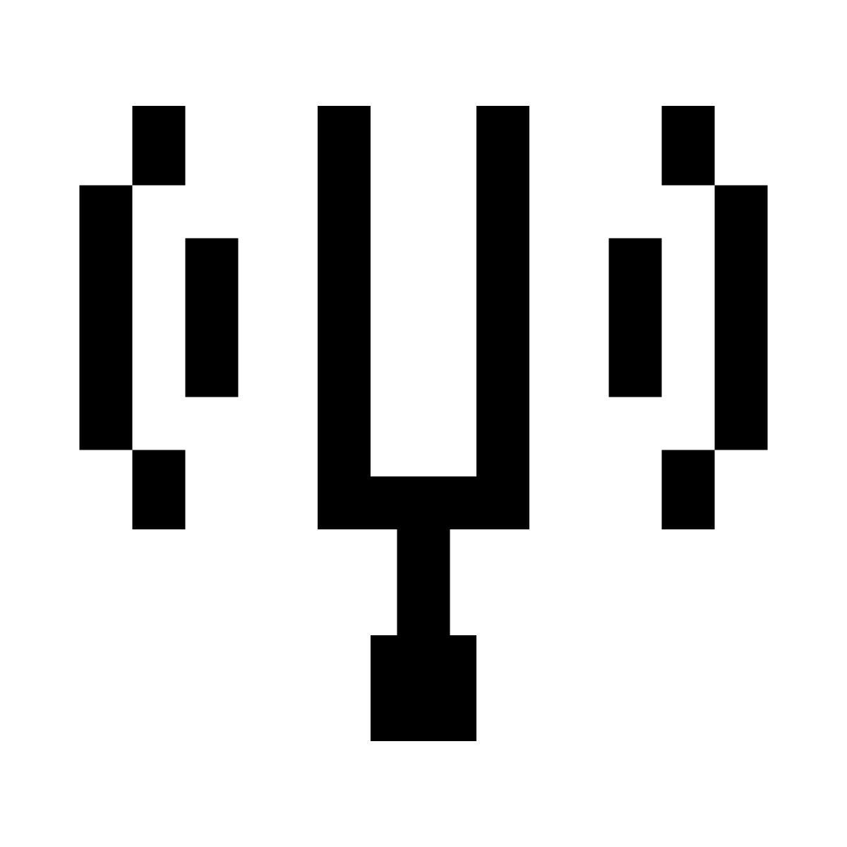 pixels style tuning fork icon
