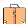 Cartoon briefcase icon