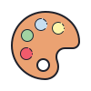Cartoon paint palette icon