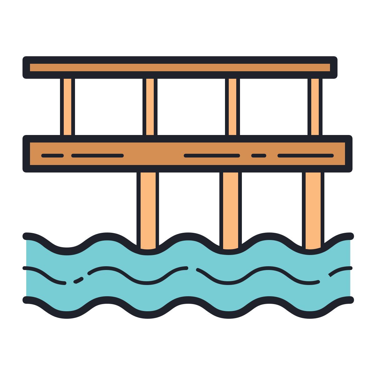 color hand drawn style   교각 icon