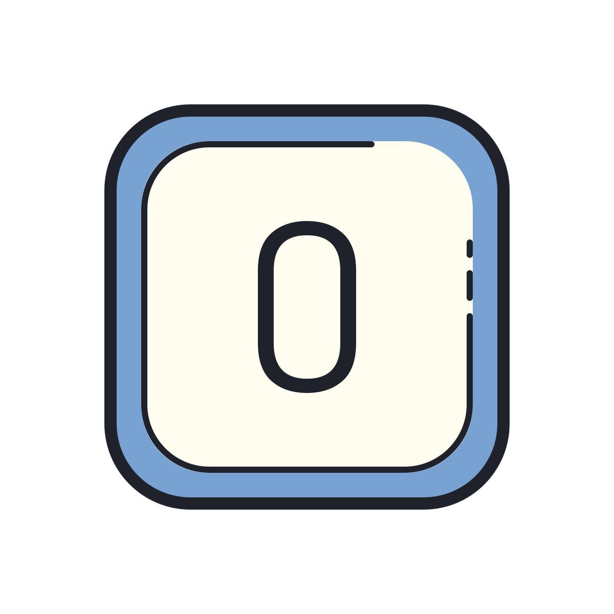 color hand drawn style 0 icon