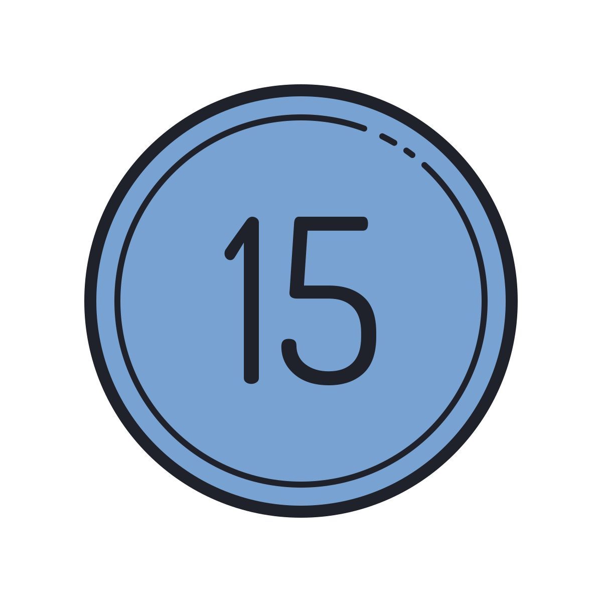 color hand drawn style 15 circled c icon