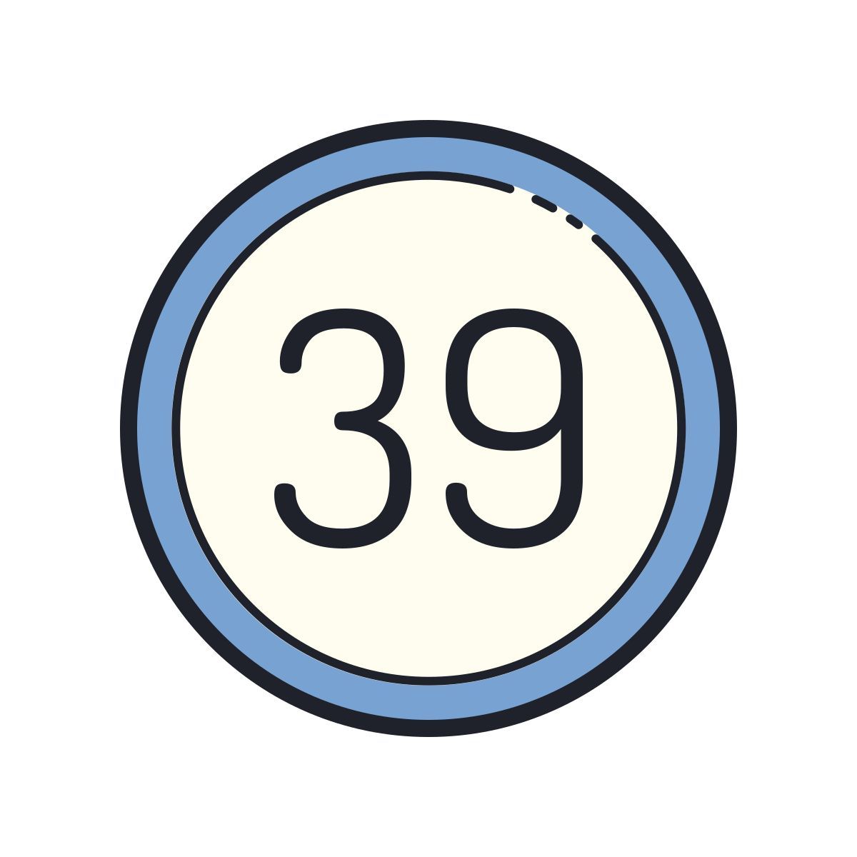 color hand drawn style 39 kreis icon