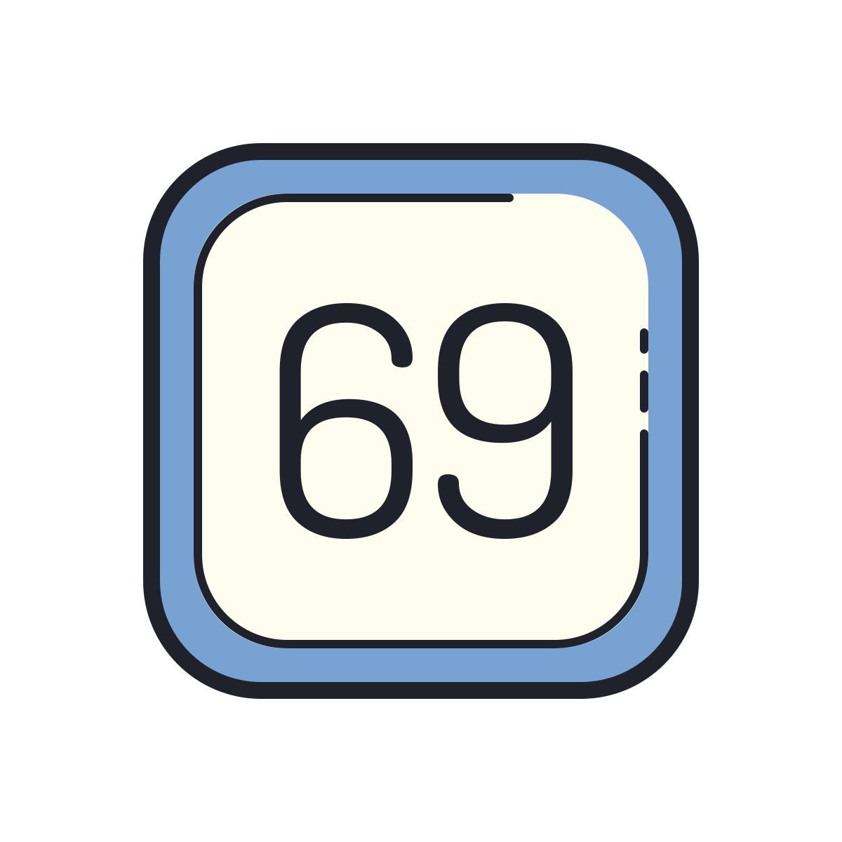 color hand drawn style 69 icon