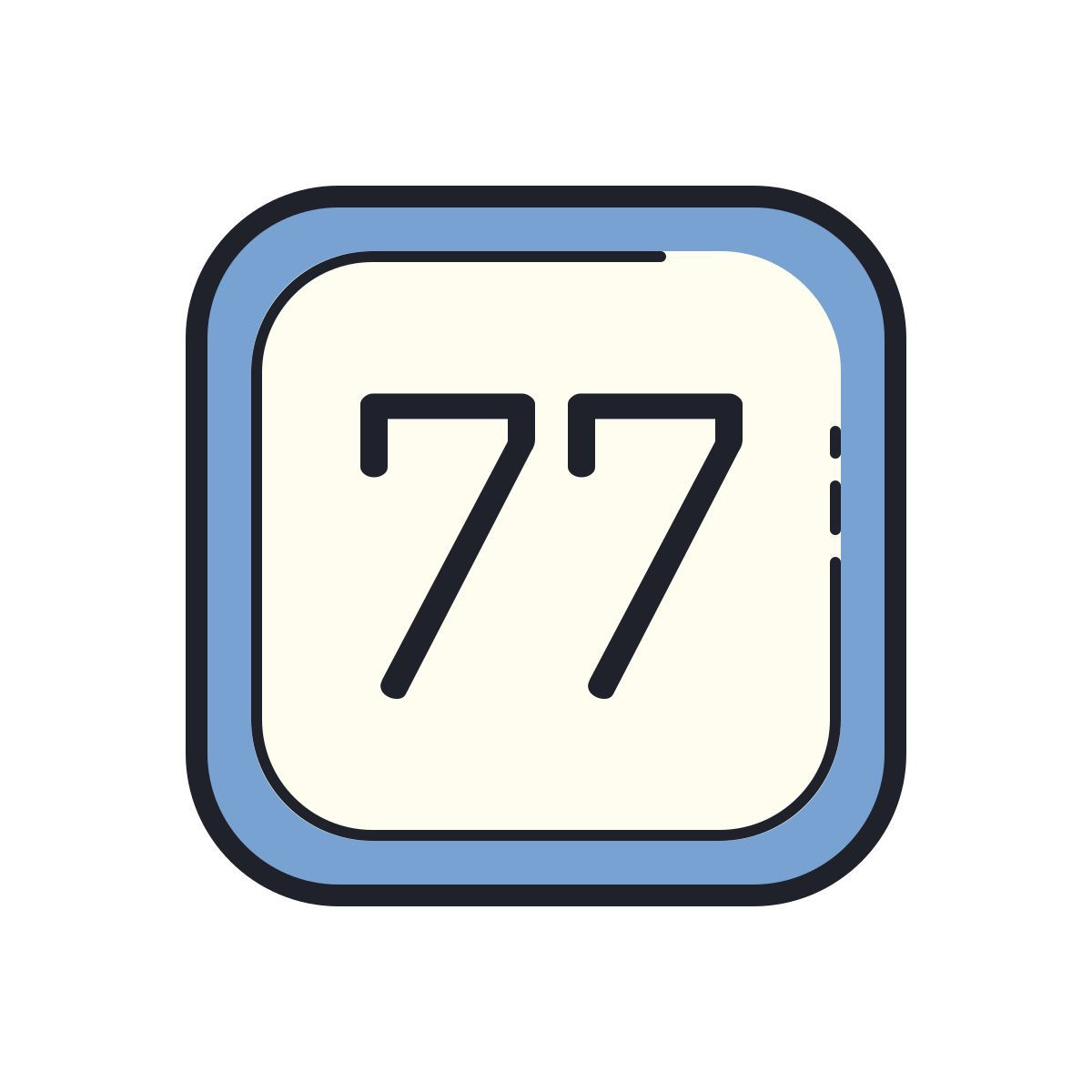 color hand drawn style 77 icon