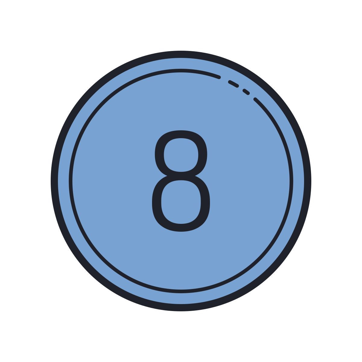 color hand drawn style 实心圈8 icon