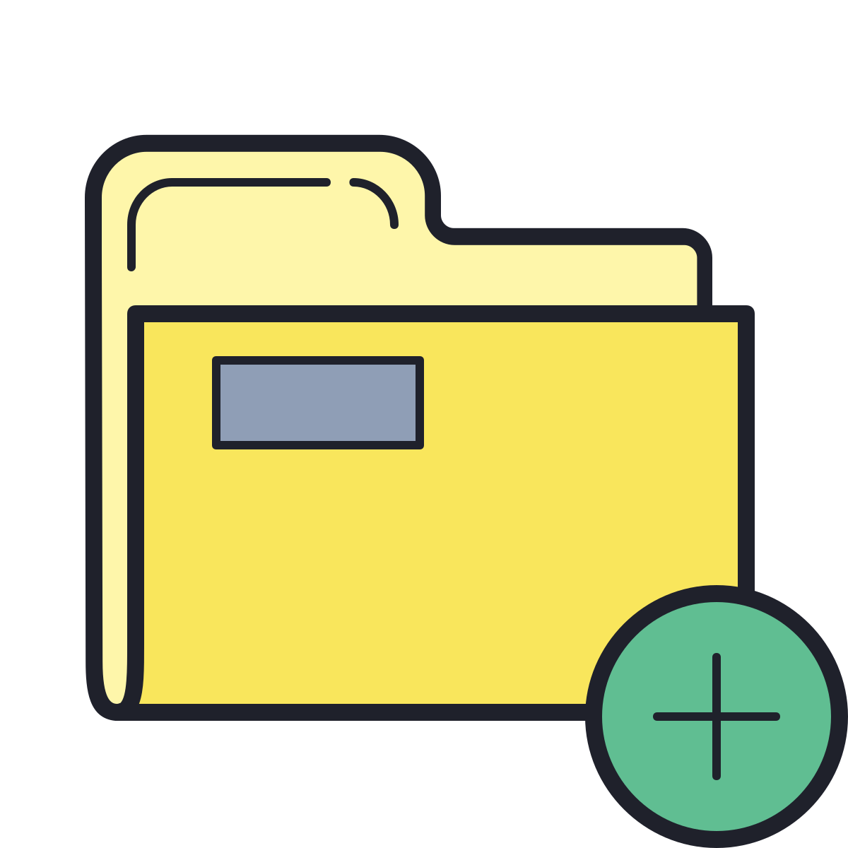 color hand drawn style add folder icon