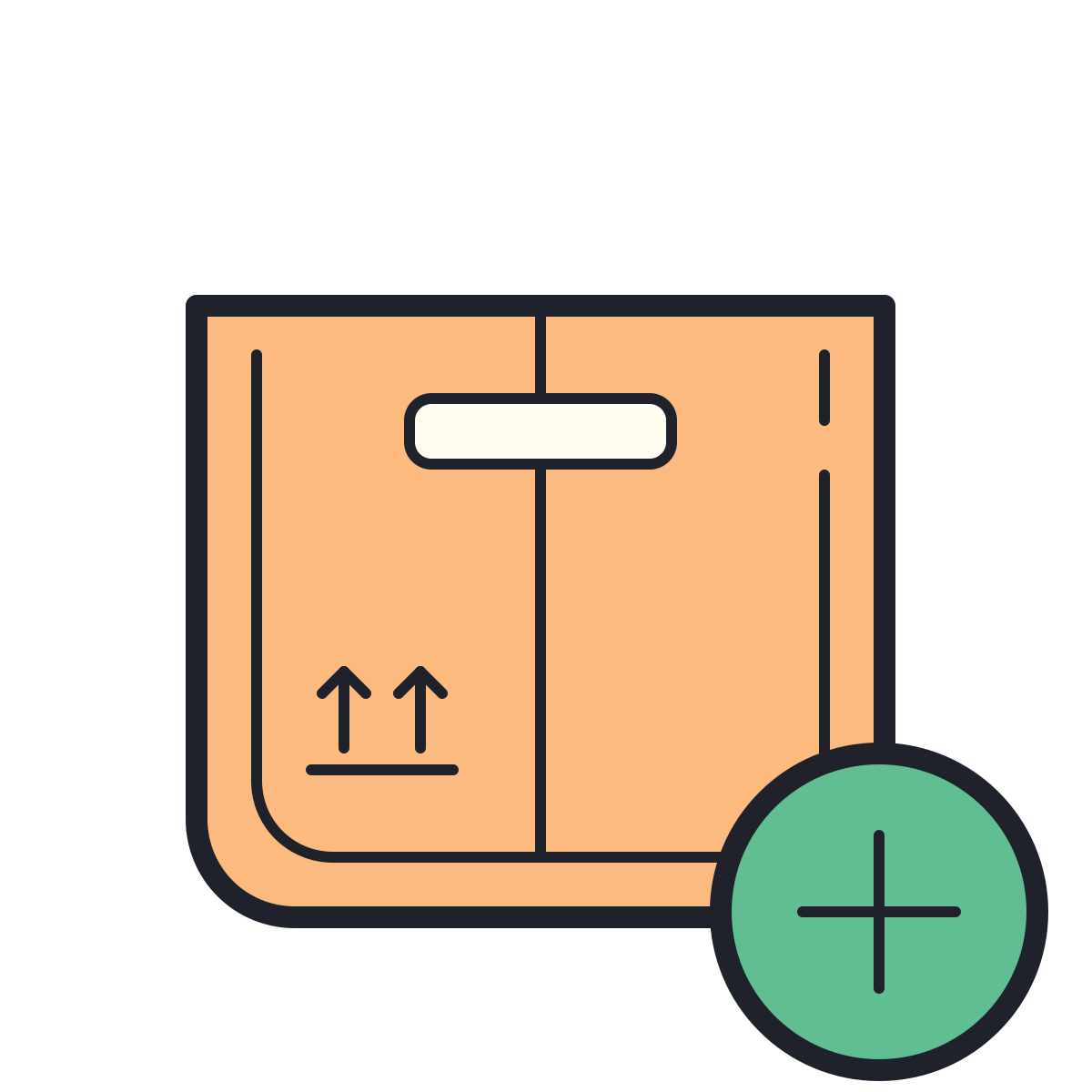 color hand drawn style add to collection icon