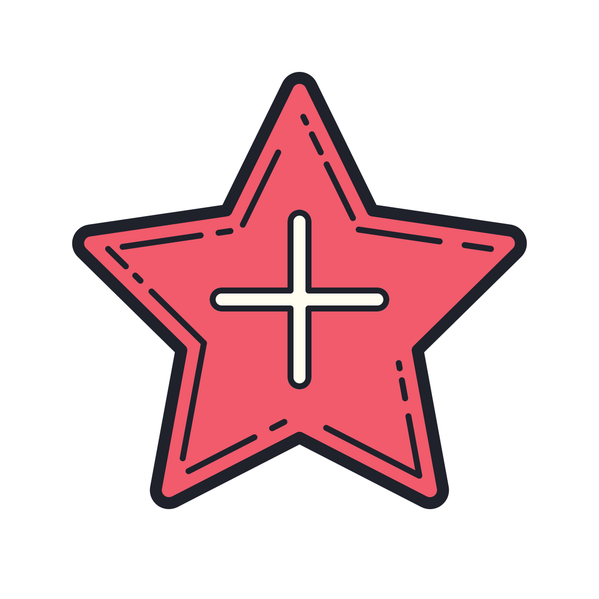 color hand drawn style add to favorites  v2 icon