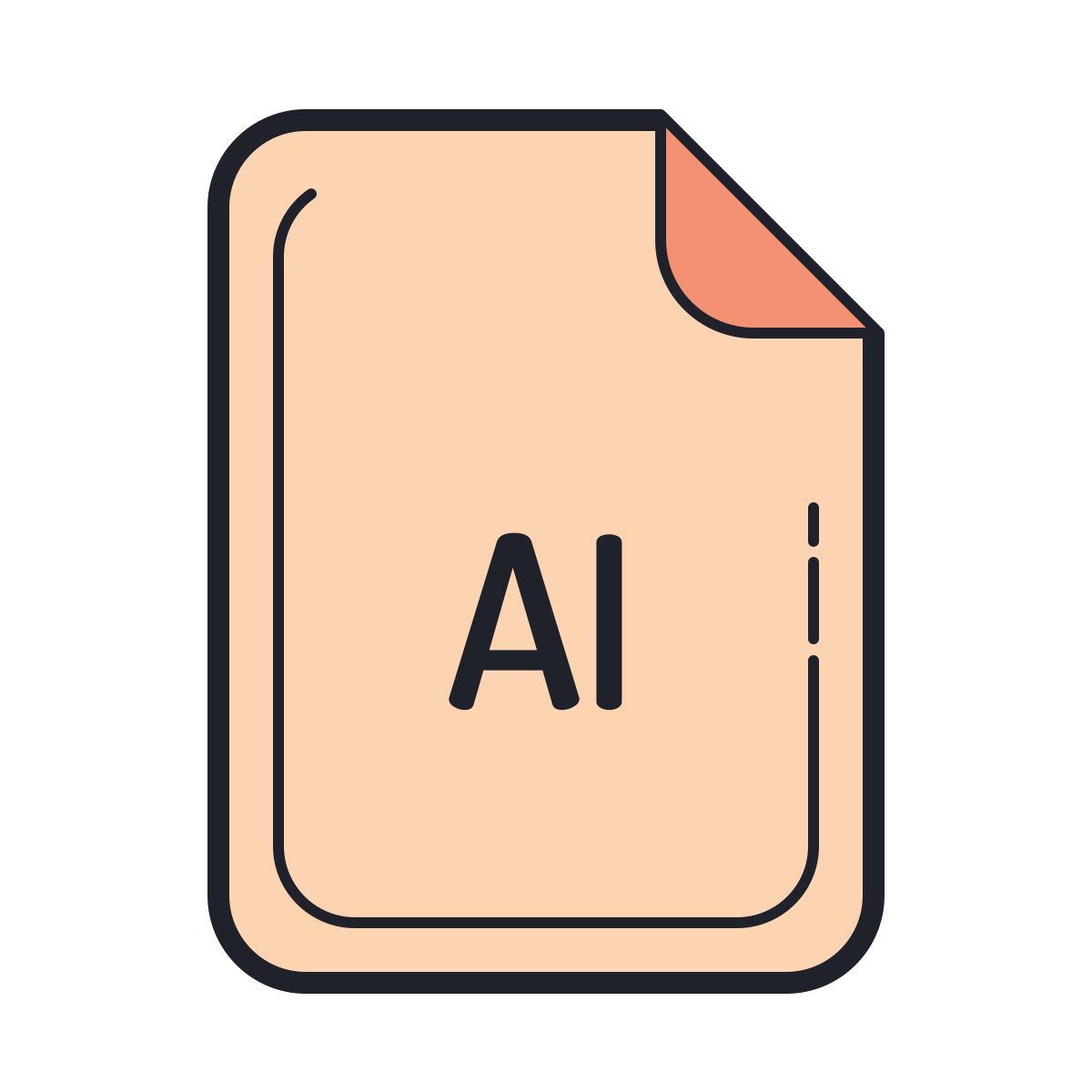 color hand drawn style ai icon